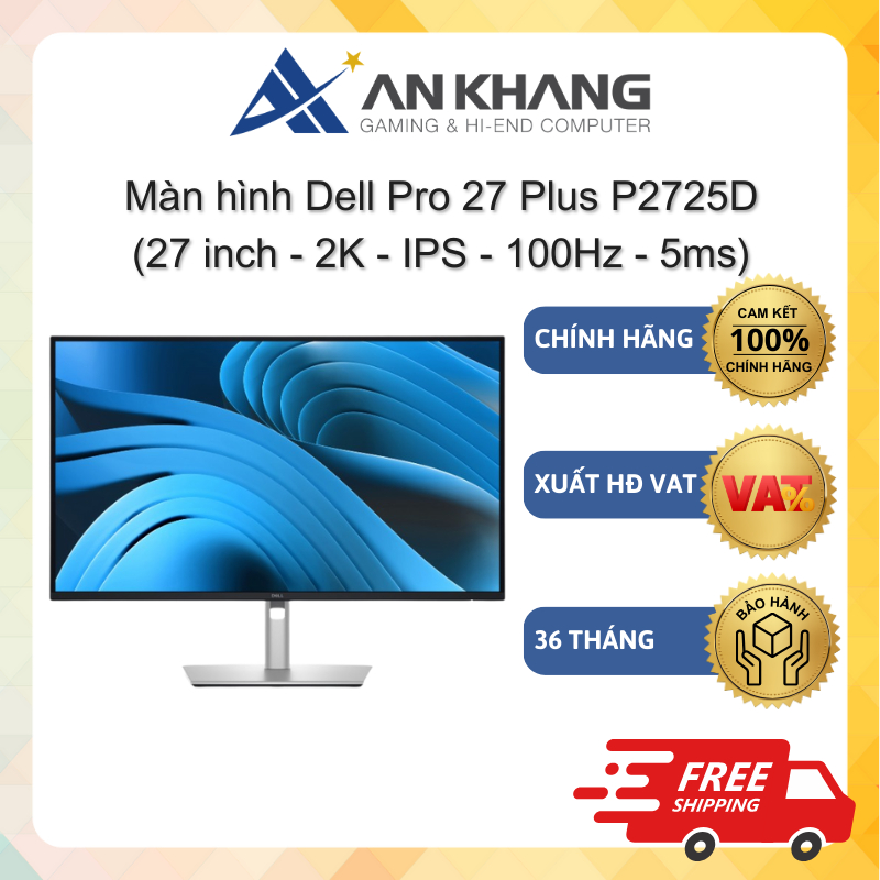 Màn hình Dell Pro 27 Plus P2725D (27 inch - 2K - IPS - 100Hz - 5ms) Chính hãng Bảo hành 36 Tháng