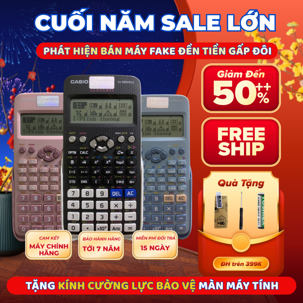 Máy tính CASIO 580VNX CŨ (độ mới 85-99%) | CASIO 580VNX CŨ CHÍNH HÃNG