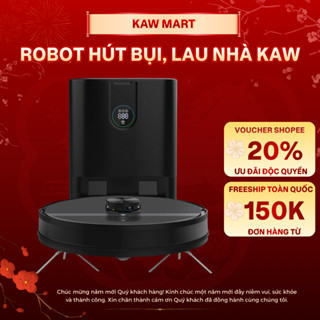 Robot Hút Bụi Lau Nhà KAW Chính Hãng Lực Hút Mạnh, Cảm Biến Thông Minh Chống Va Đập, Tự Động Quay Về Sạc BH 36 Tháng