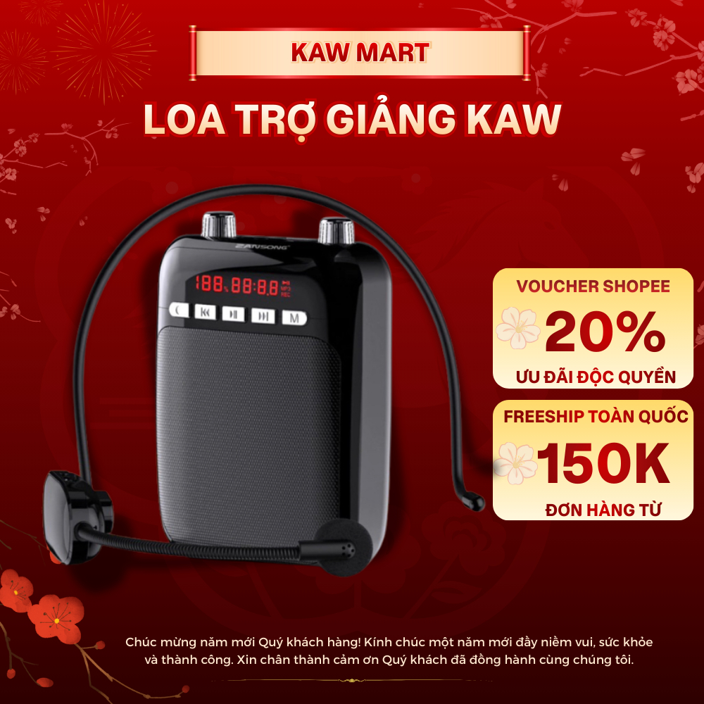 Loa trợ giảng không dây KAW, máy hỗ trợ giảng dạy cho giáo viên hướng dẫn viên bảo hành 12 tháng