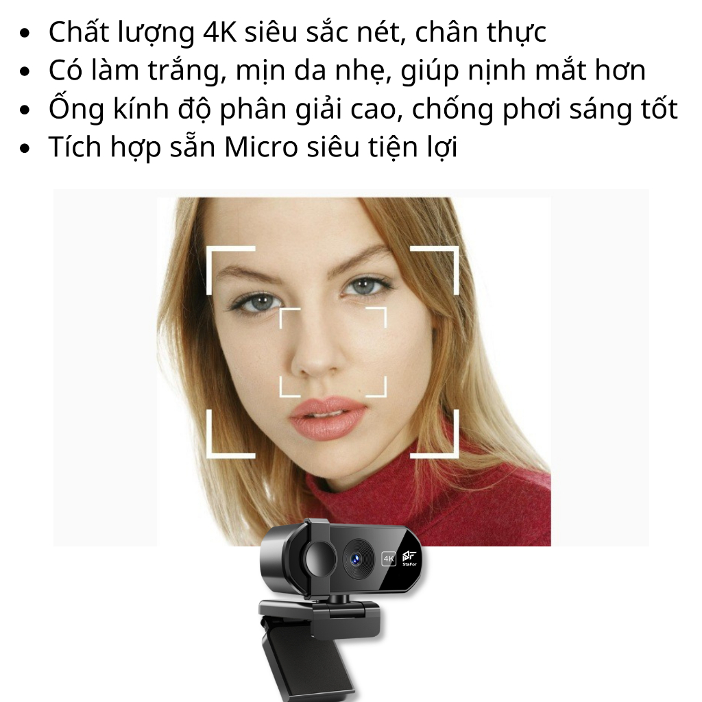 Webcam 4K 2K Livestream có Mic cho PC, Laptop, Trợ sáng cực tốt, webcam pc, cam máy tính pc, webcam usb. | BigBuy360 - bigbuy360.vn