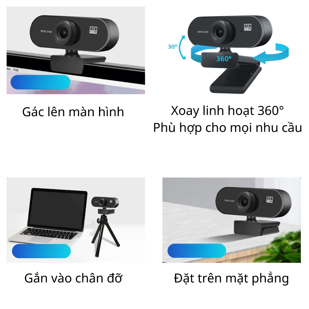 Webcam 4K 2K Livestream có Mic cho PC, Laptop, Trợ sáng cực tốt, webcam pc, cam máy tính pc, webcam usb. | BigBuy360 - bigbuy360.vn