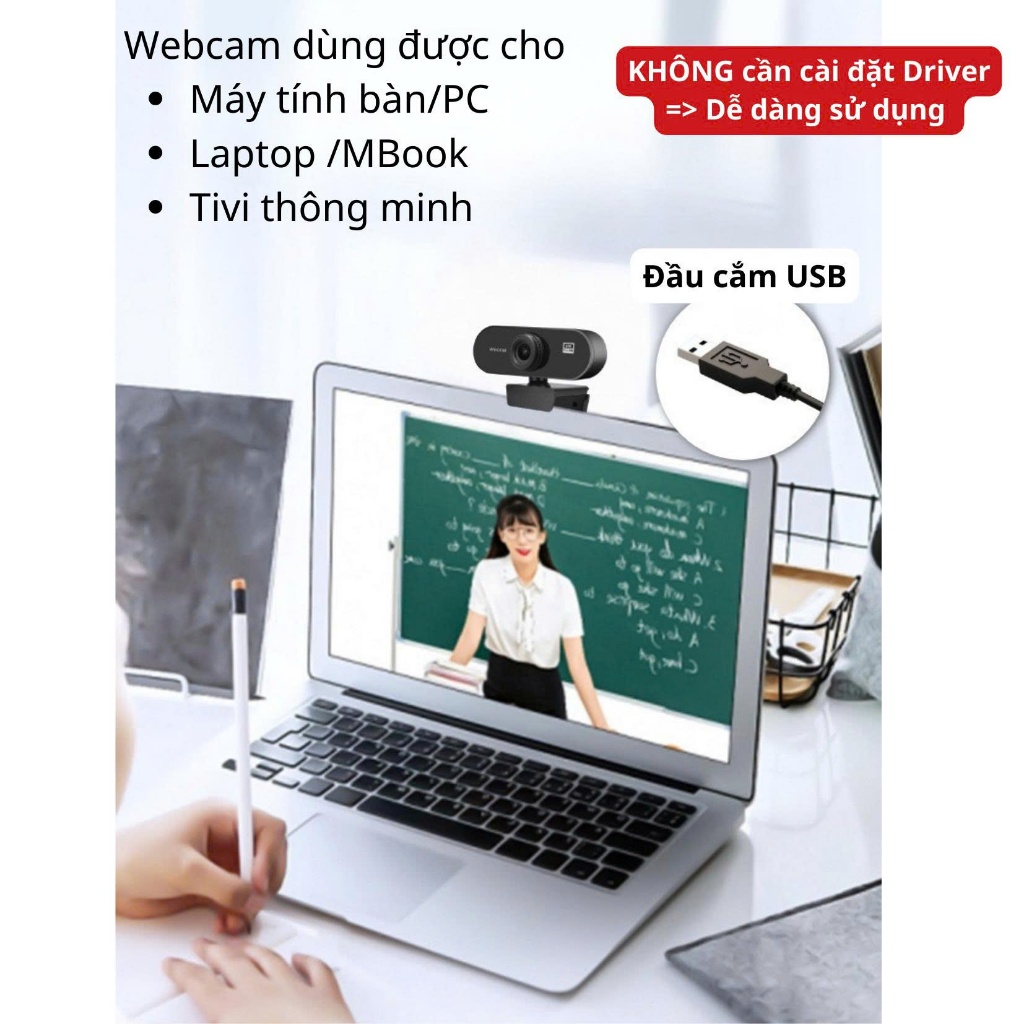 Webcam 4K 2K Livestream có Mic cho PC, Laptop, Trợ sáng cực tốt, webcam pc, cam máy tính pc, webcam usb. | BigBuy360 - bigbuy360.vn