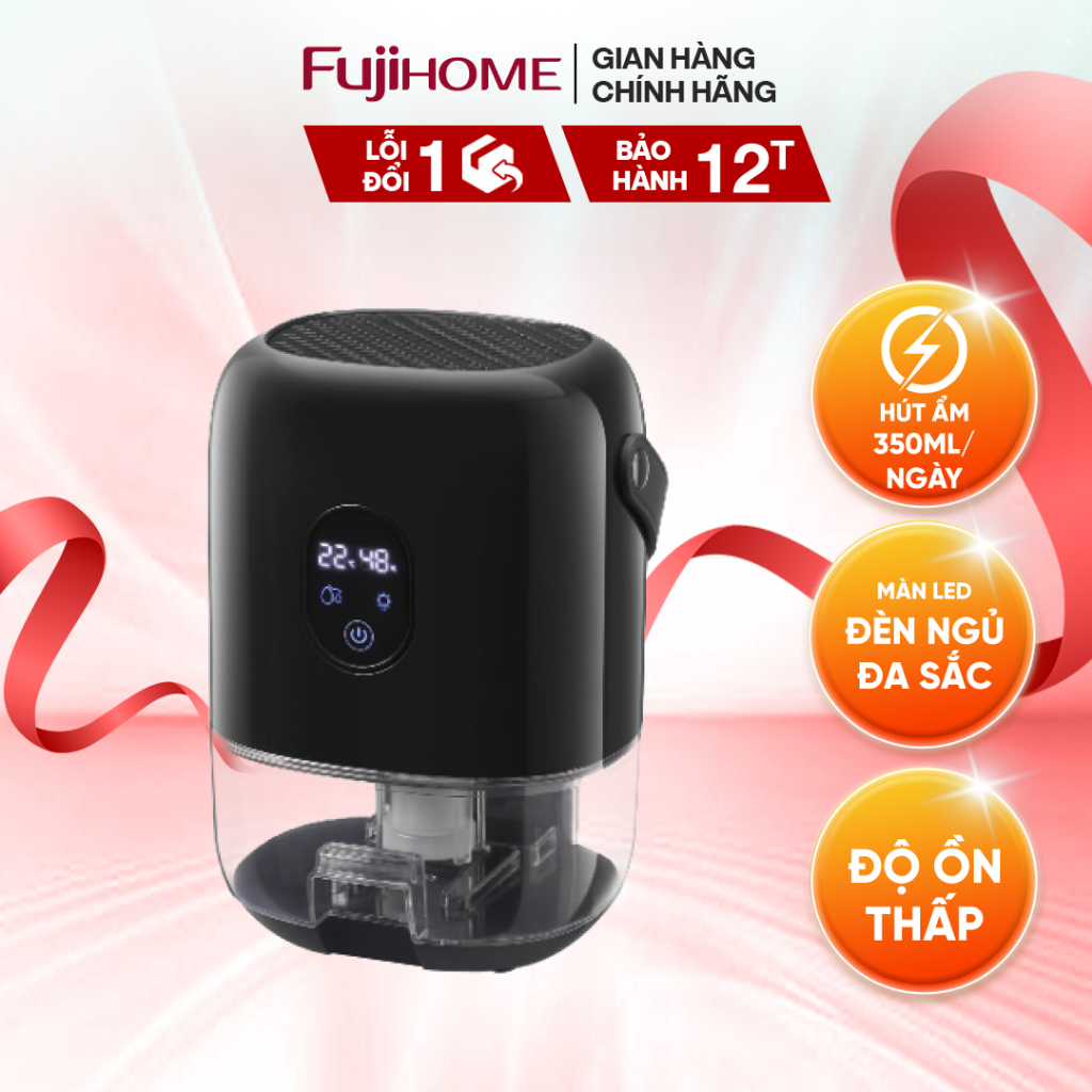 Máy hút ẩm bán dẫn nhập khẩu FUJIHOME DHP035-MINI Loại bỏ đổ ẩm 1000ml/ ngày, độ ồn thấp