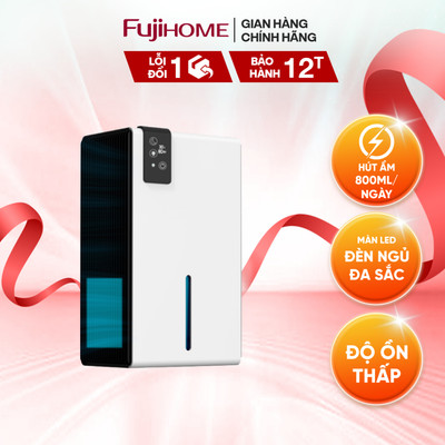 Máy hút ẩm mini nhập khẩu FUJIHOME DHP23-MINI công suất hút 800ml/ ngày đèn ngủ đa sắc