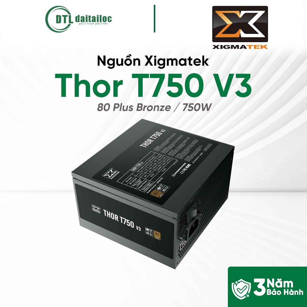 Nguồn Xigmatek Thor T750 V3 80 Plus Bronze - EN43130 (750W) | Chính hãng | Bảo hành 36 tháng