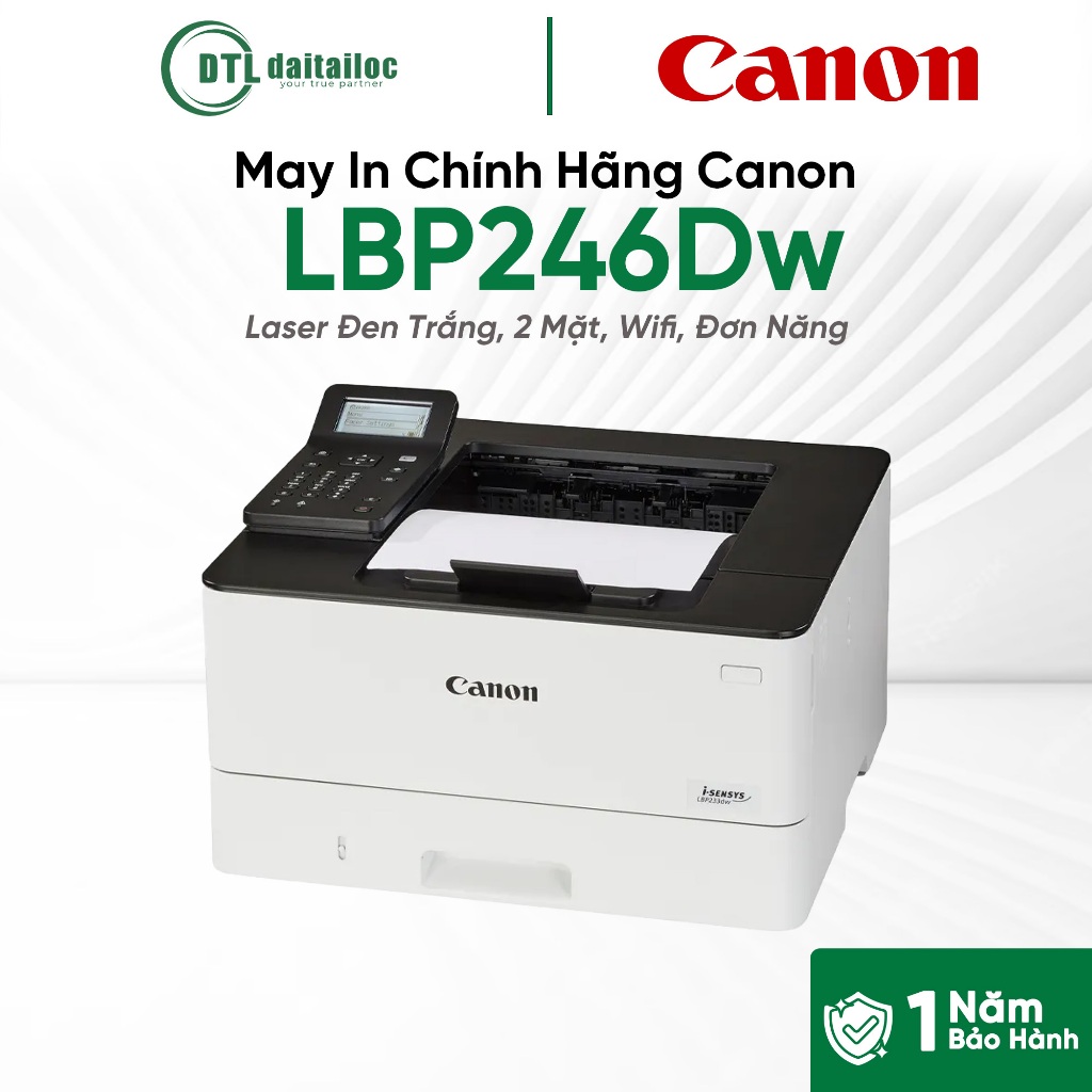 Máy In Chính Hãng Canon LBP246Dw - Laser Đen Trắng, 2 Mặt, Wifi, Đơn Năng | Chính Hãng | Bảo Hành 12