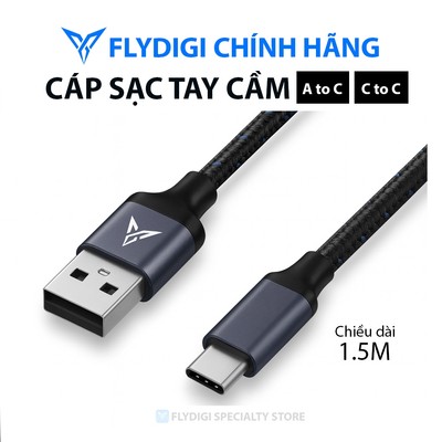 [Chính Hãng] [BH12T] Dây sạc USB-A to TYPE-C bọc dù cao cấp dành cho tay cầm Flydigi - Chiều dài 1.5m