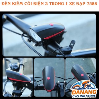 Đèn Xe Đạp Kèm Còi 2in1 7588 – Sạc USB – An Toàn Khi Đi Đêm