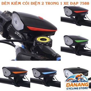 Đèn Xe Đạp Kèm Còi 2in1 7588 – Sạc USB – An Toàn Khi Đi Đêm