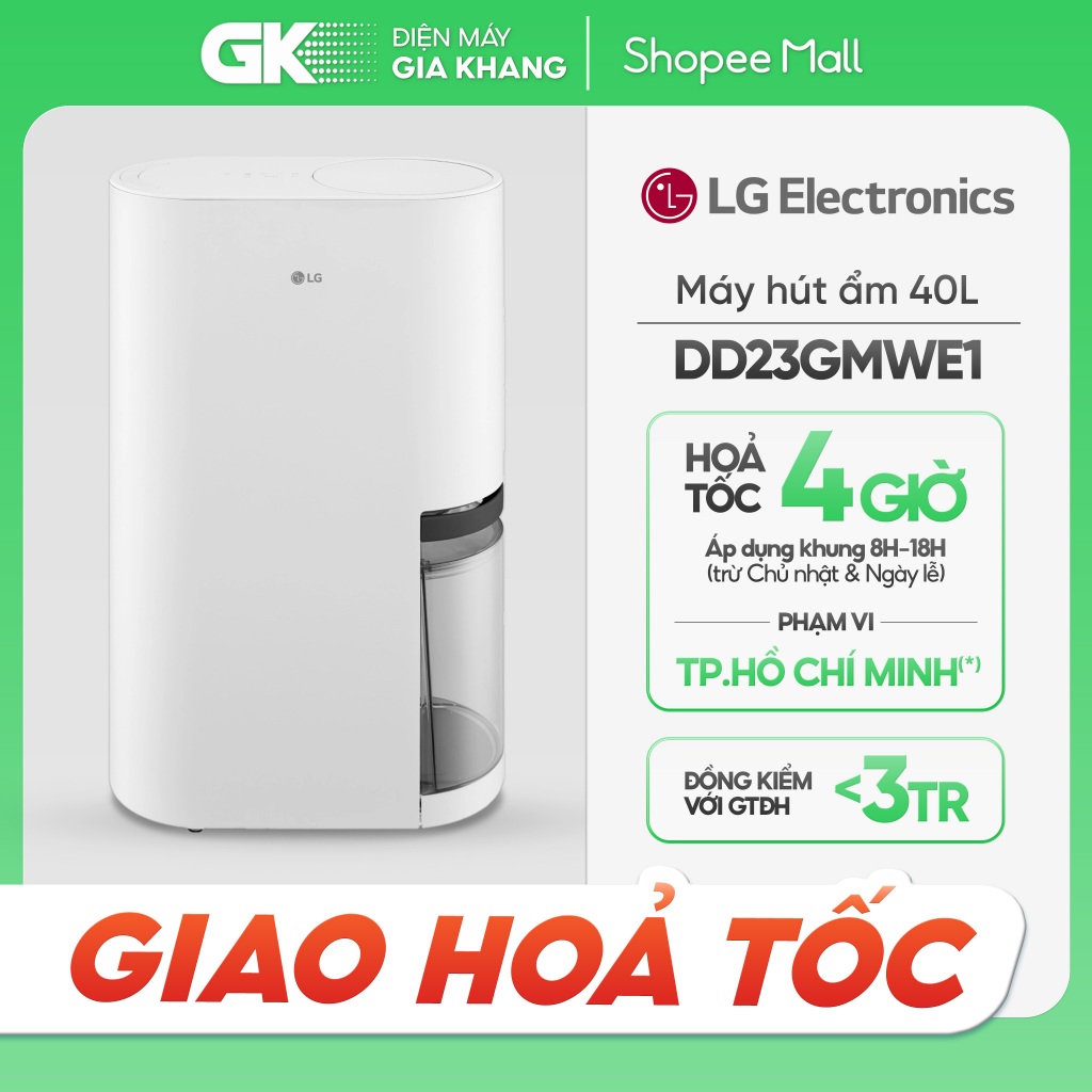 DD23GMWE1 | Máy Hút Ẩm LG Dual Inverter 40L Mojave DD23GMWE1.ABAE (Diện tích < 99m²)(Hỏa tốc 4H)