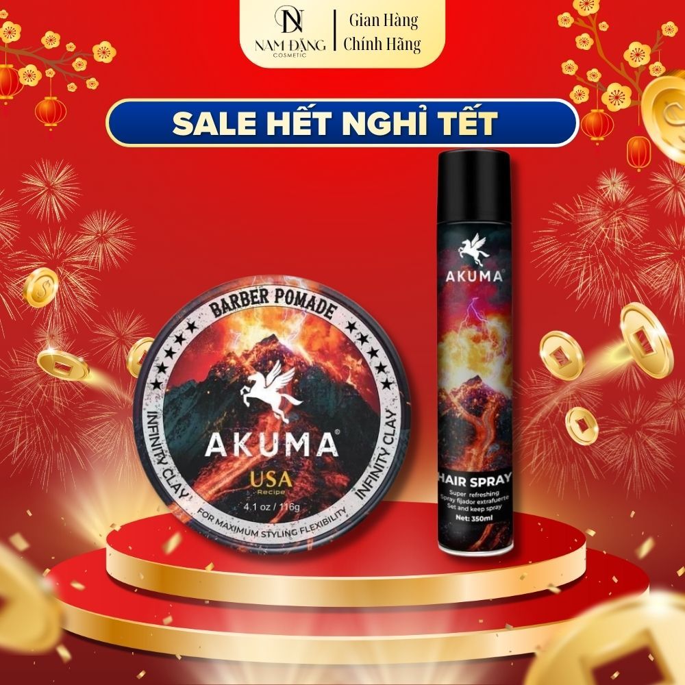 Sáp vuốt tóc AKUMA Infinity Clay, Gôm xịt tóc AKUMA