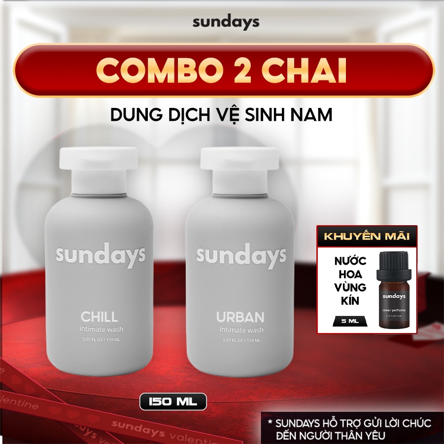 [TẶNG NƯỚC HOA] Dung Dịch Vệ Sinh Nam Giới, DDVS Nam, Bọt Vệ Sinh Nam Sundays Giúp Làm Sạch Khử Mùi,
