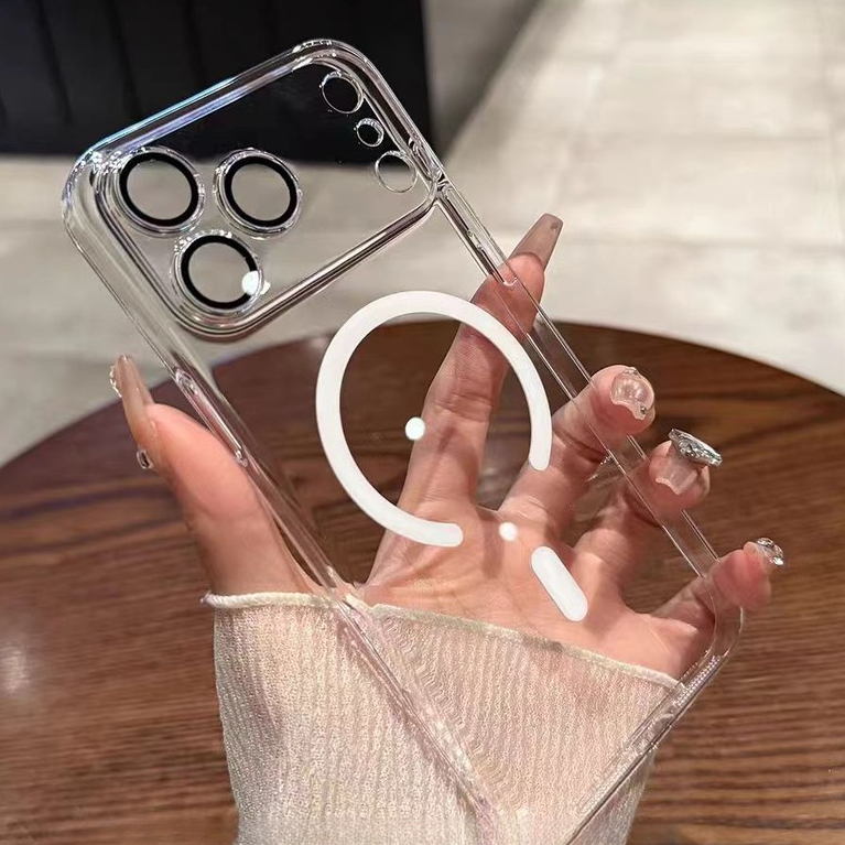 for iPhone 17 Pro Max Case 17 Pro iPhone 16 Pro Max Protective Cover Magnetic with Lens Film Transpa