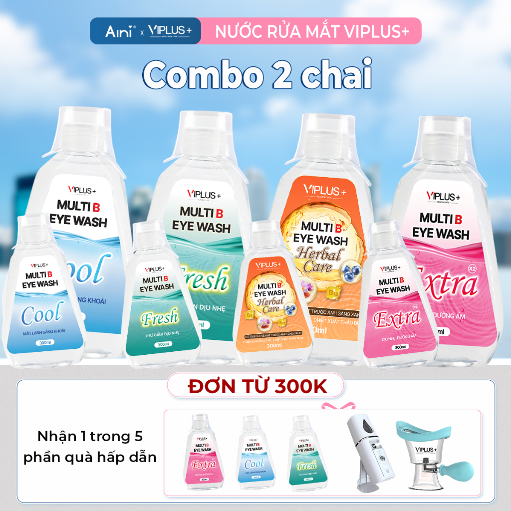 Combo 2 Chai Nước Rửa Mắt Multi B Eye Wash Bổ Sung Độ Ẩm