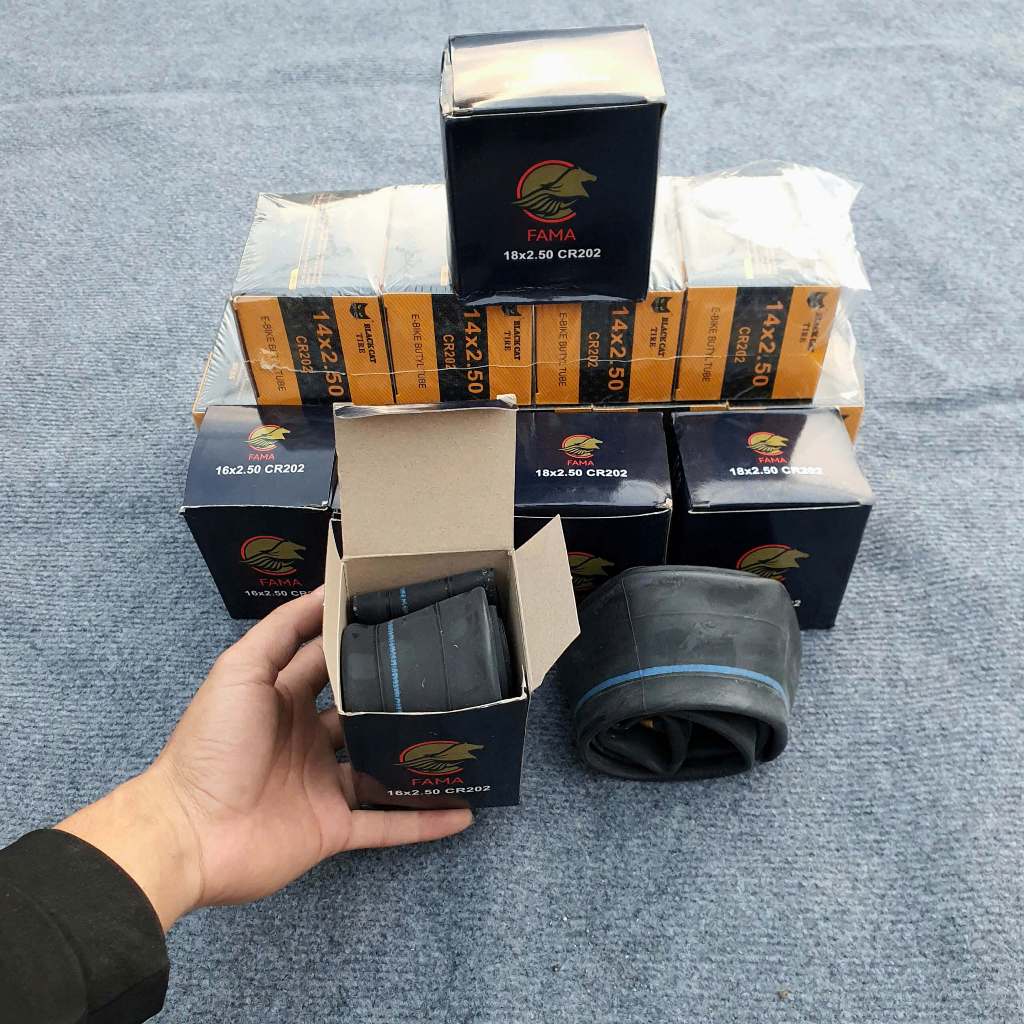 Ruột Xe Đạp Điện Van Cong 18x2.50 16 14 Inch Săm Cao Su Chất Lượng, Dùng Bền Lâu