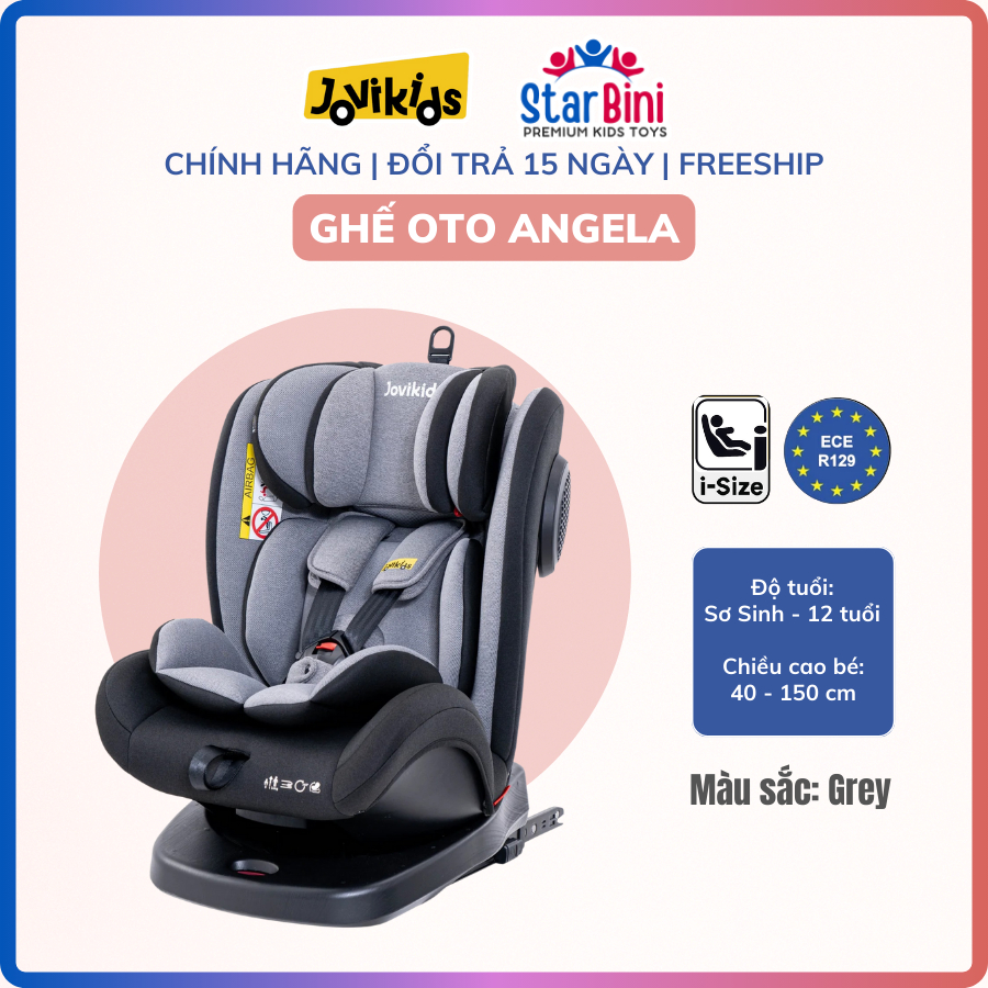Ghế Ô Tô Cho Bé Jovikids Angela - Xoay 360 - R44 + Isofix (cho bé cao 40 - 150 cm)