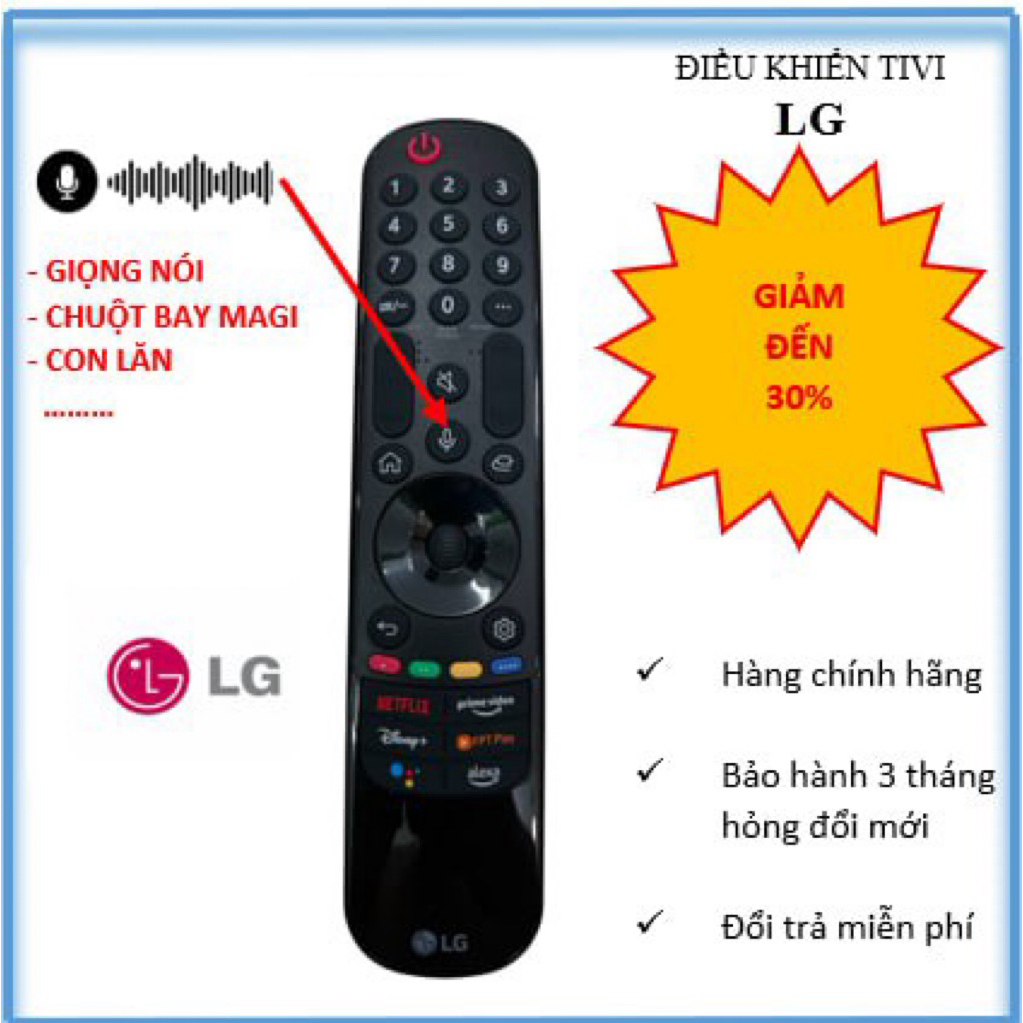 Điều Khiển Tivi Remote LG Thiết Bị Khác Giọng Nói Chuột Bay Magic MR24 MR23 MR22 MR21 Dùng Cho Đời 2017-2024