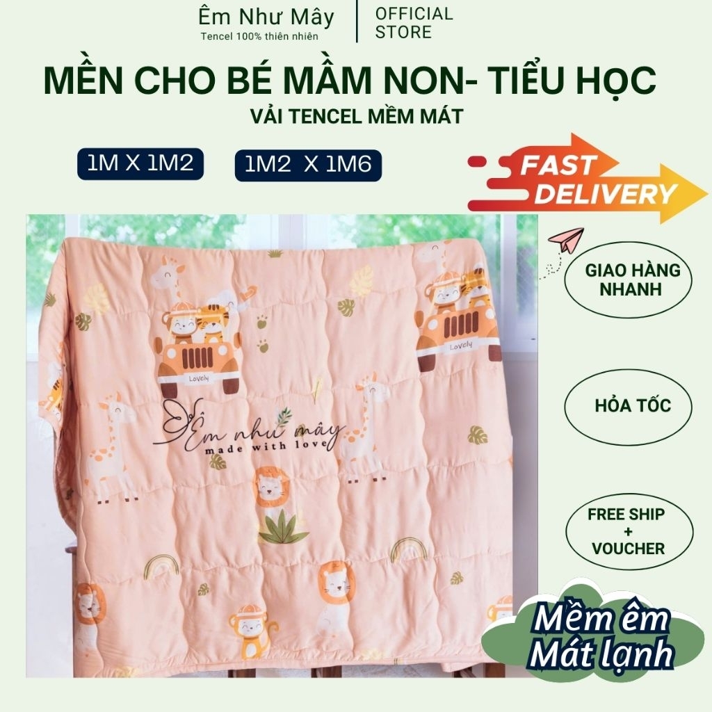 Chăn mền Tencel cho bé đi học cao cấp,chăn hè cho bé mát lạnh, chăn mỏng mền cho bé mẫu giáo, mềm má