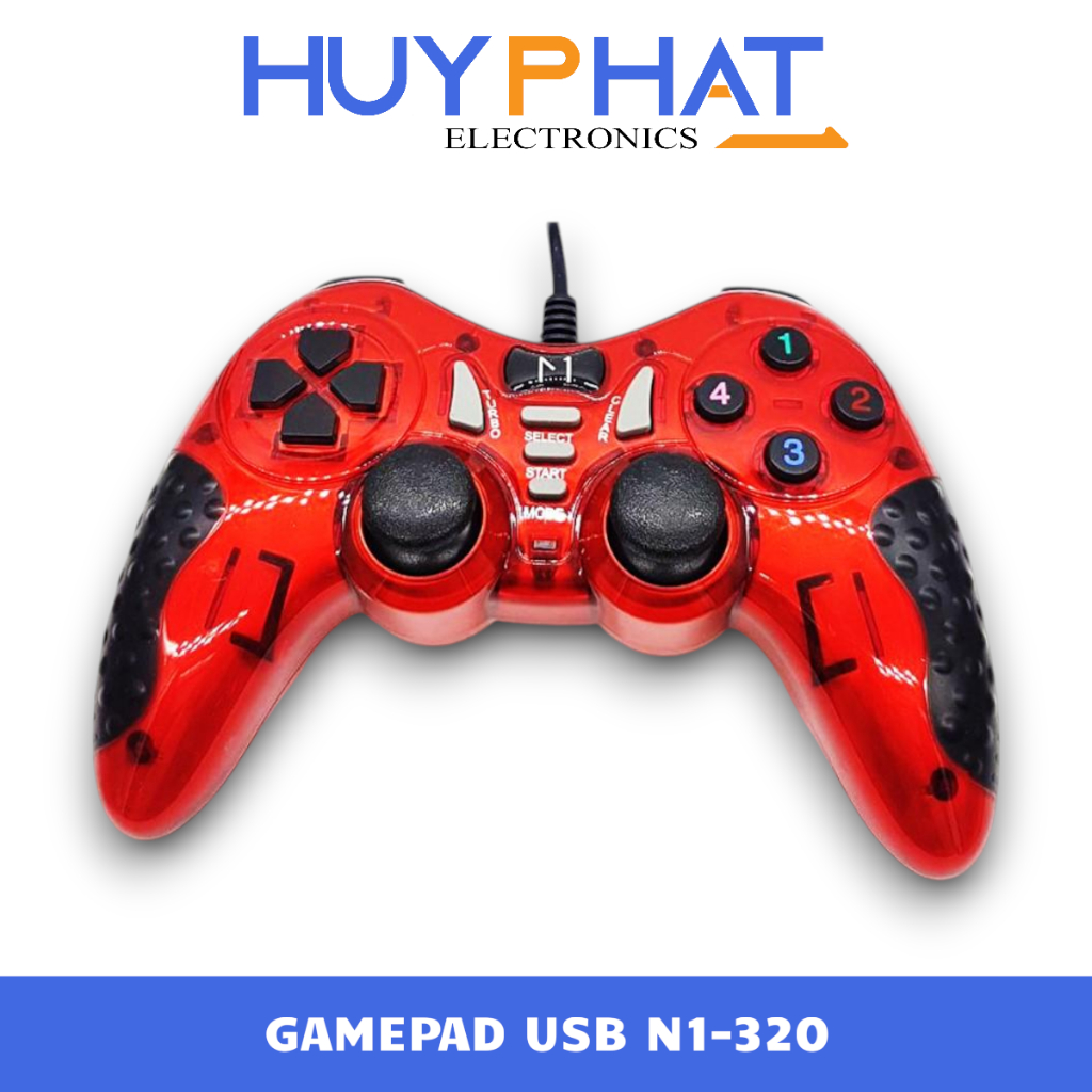 Gamepad Tay Cầm Chơi Game Có Dây (USB) N1-320 Màu Đỏ - Giá Rẻ, Chiến Game Mượt