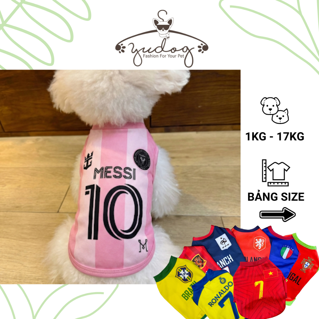 Áo cổ vũ đá banh mặc cho chó mèo yudog