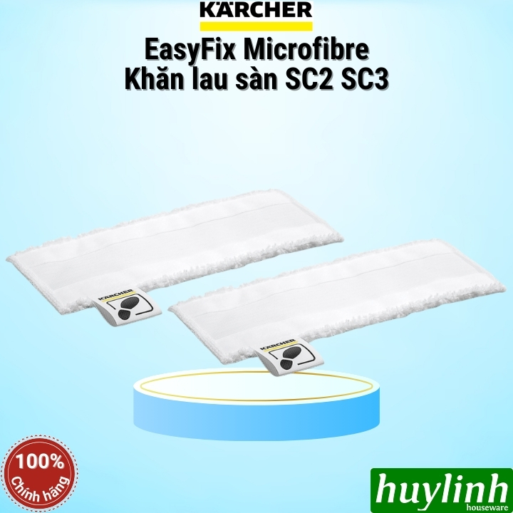 Bộ 2 khăn lau sàn EasyFix Microfibre Karcher cho SC2 - SC3 - SC5 - 2.863-259.0