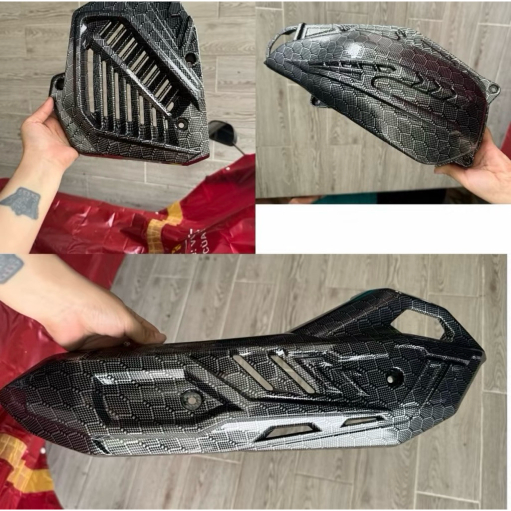 Ốp carbon 3 món chính Air Blade 2020 -> 2022 - Ốp pô AB 2020 - Ốp bầu lọc gió AB 2020 - Ốp két nước 