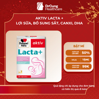 Viên Uống Lợi Sữa Lacta+ Doppelherz Aktiv - Bổ Sung Canxi, Sắt, Cải Thiện Nguồn Sữa Mẹ Sau Sinh (Hộp 30V)