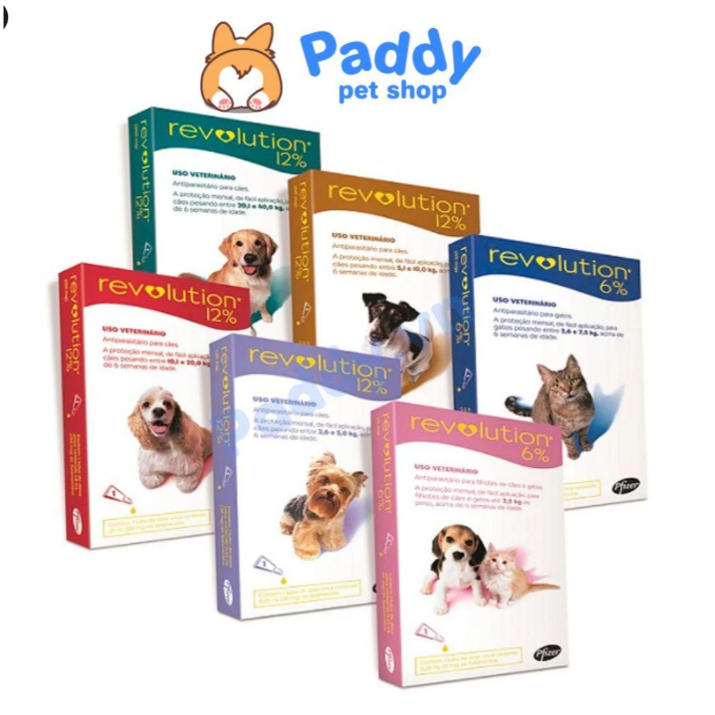Nhỏ gáy Revolution ngăn ngừa Ve- Rận- Giun cho chó mèo, dùng được cho mèo bầu