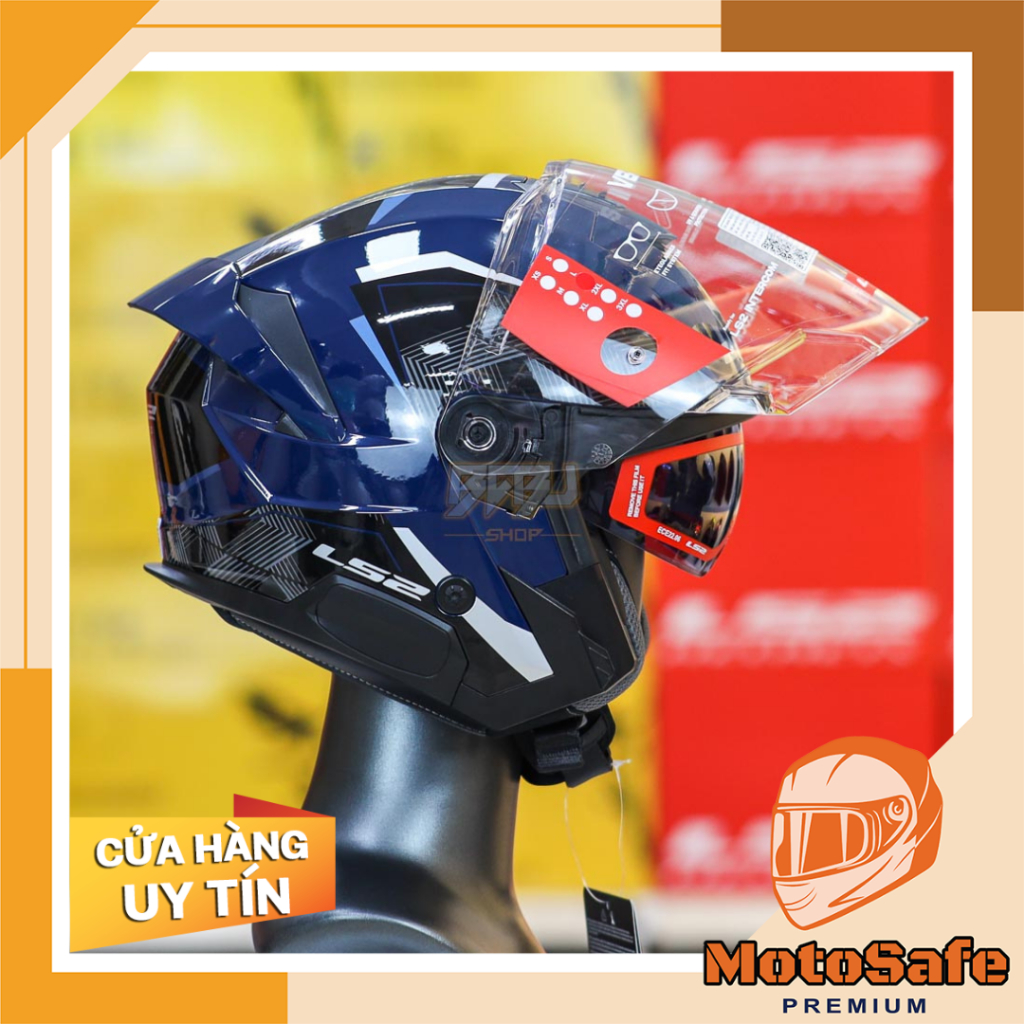 Mũ 3/4 LS2 OF618 Verso II Xanh Đen | Mũ 2 Kính – Nhẹ – Thoáng – Chính Hãng Giá Tốt