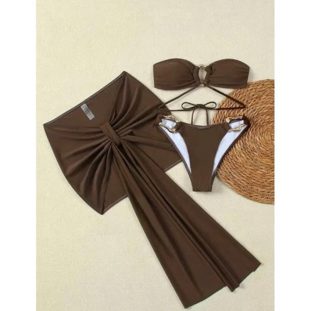 [BKN 1017] Set đồ bơi đi biển phối Khoen NÂU TÂY SLAY sang chảnh tôn dáng MALINA | BigBuy360 - bigbuy360.vn