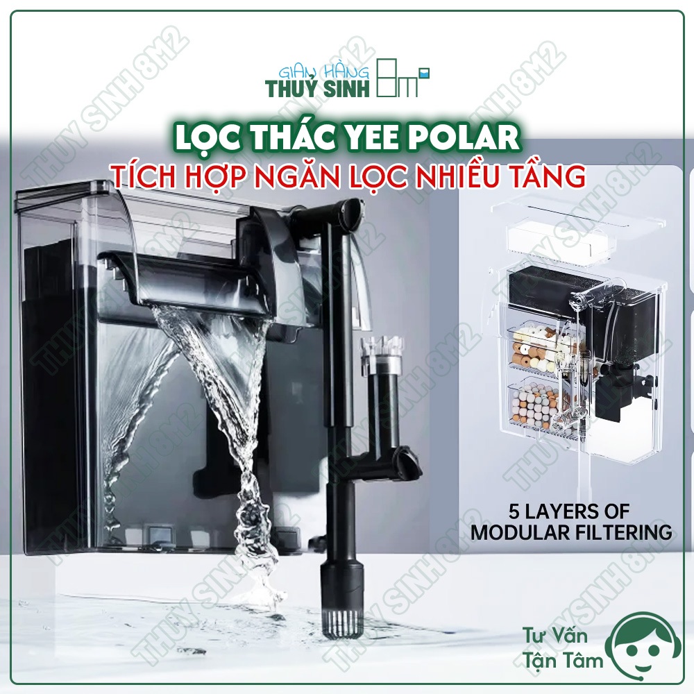 Lọc Thác YEE Polar Tích Hợp Ngăn Lọc 4 Tầng | Lọc Thác Premium Xịn Xò Lọc Nước Hồ Cá Tép Thuỷ Sinh |