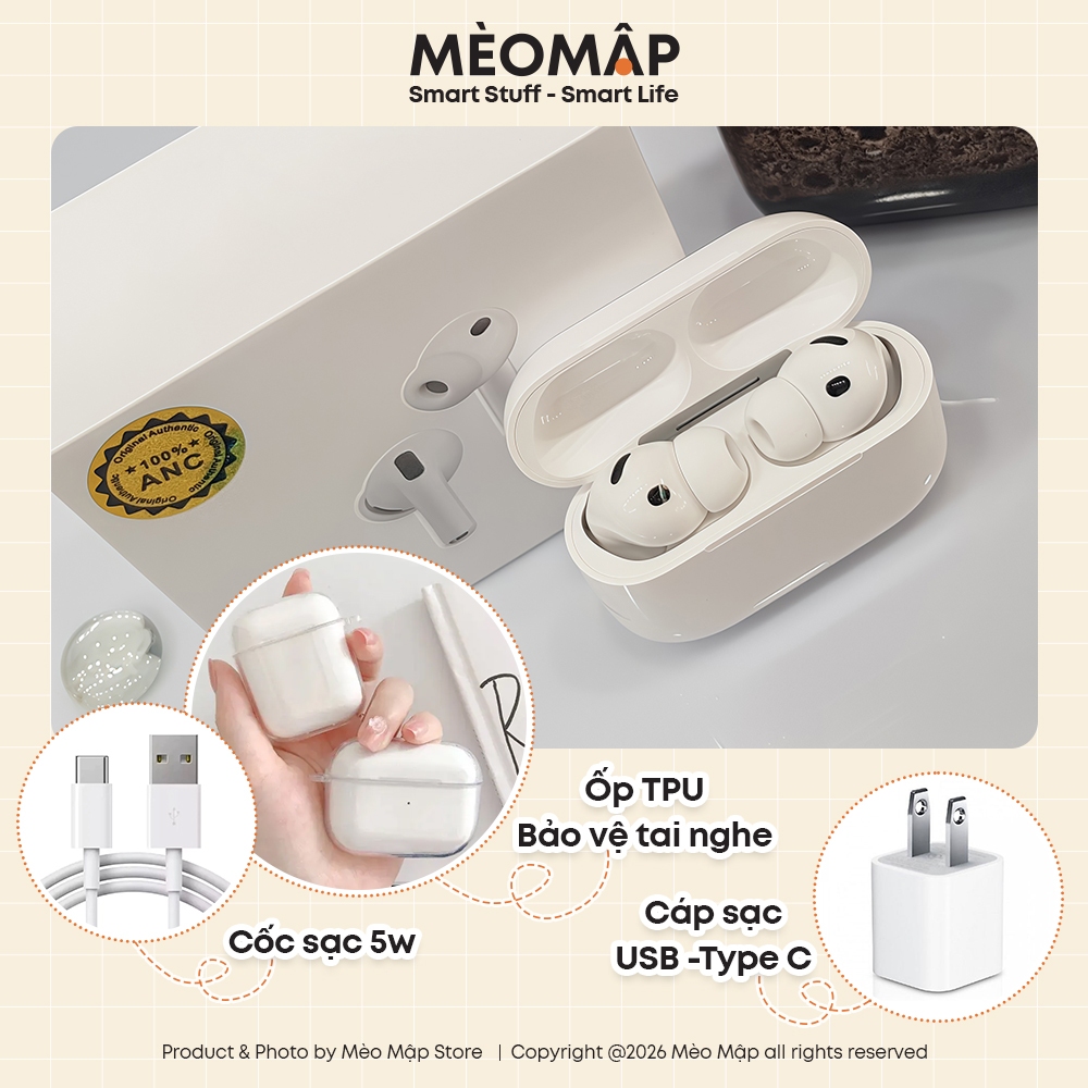 PRO 3 – Jerry ANC – Tai Nghe Không Dây – Mẫu Mới 2026 – Mèo Mập Store