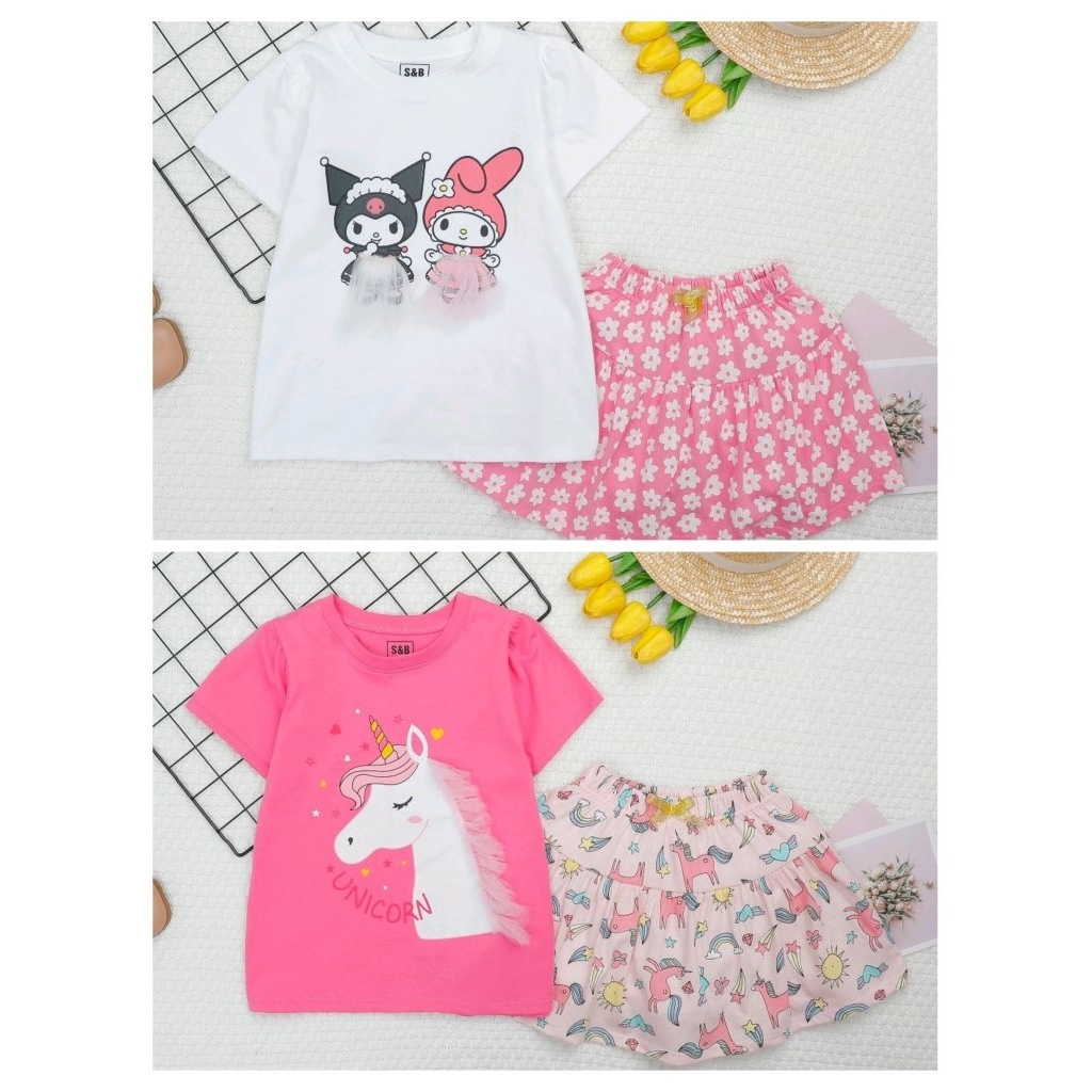 Set chân váy áo thun bé gái size đại 18-45kg