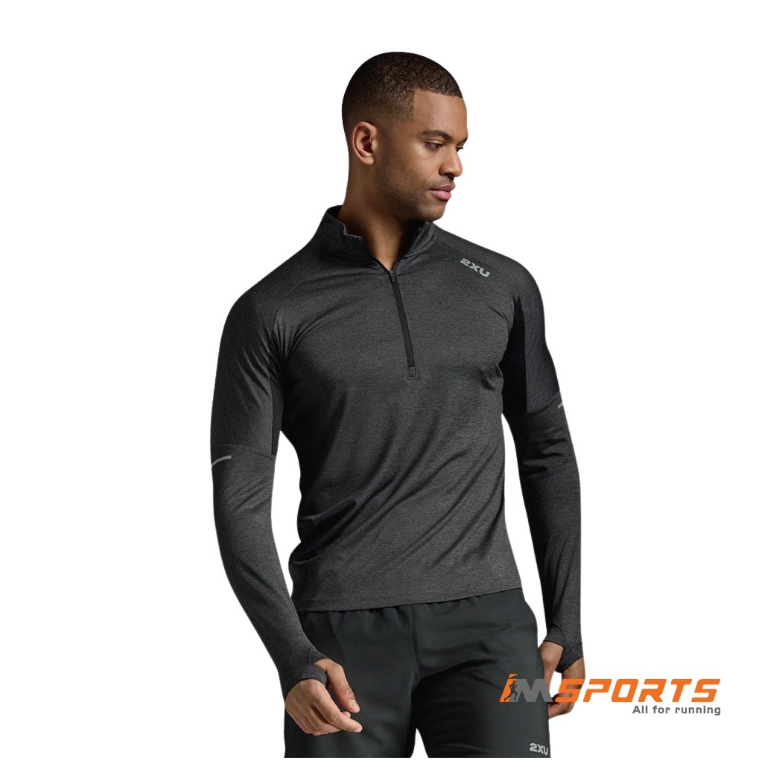 Áo Dài Tay Nam 2XU Aero 1/2 Zip - Black/Grey