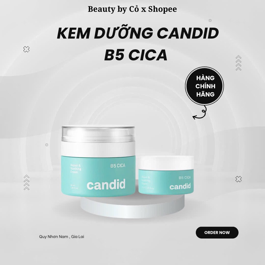 Kem Dưỡng Ẩm Hỗ Trợ Phục Hồi Da CANDID B5 CICA - Candid B5 CICA Repair & Soothing Cream 50ml và 10ml