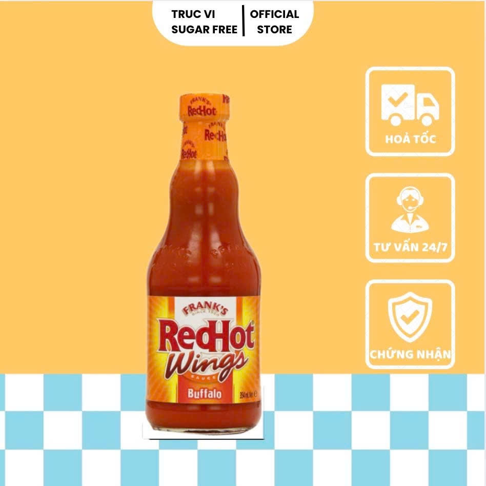 Sốt Cay FRANK'S RedHot Wings Buffalo Không Đường | RedHot Wings Sauce