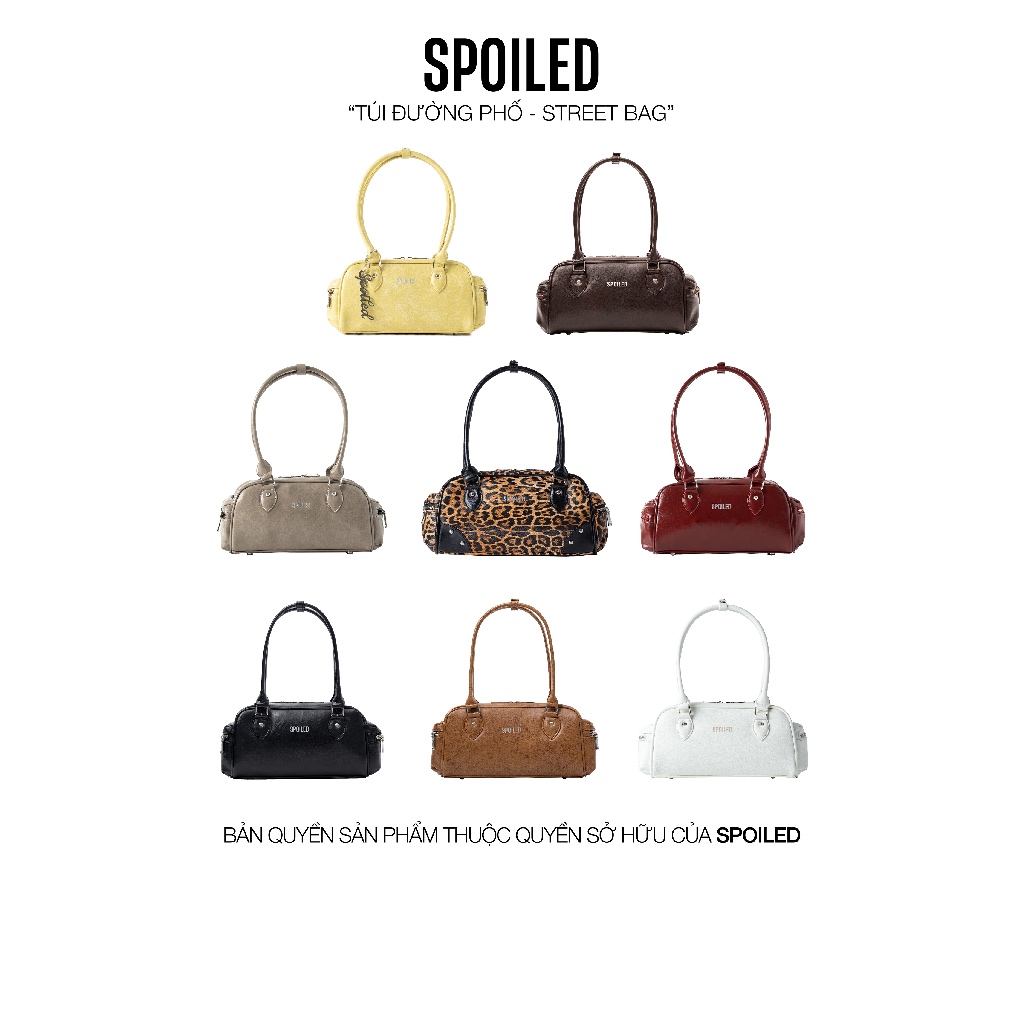 Túi đeo vai cầm tay thiết kế Box Bag SPOILED Da cao cấp / 7 màu