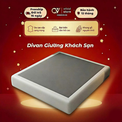 CONOCO Giường Divan Khách Sạn  Bọc Da Cao Cấp Khung Gỗ Chắc Chắn Không Đầu Tối Giản hiện đại