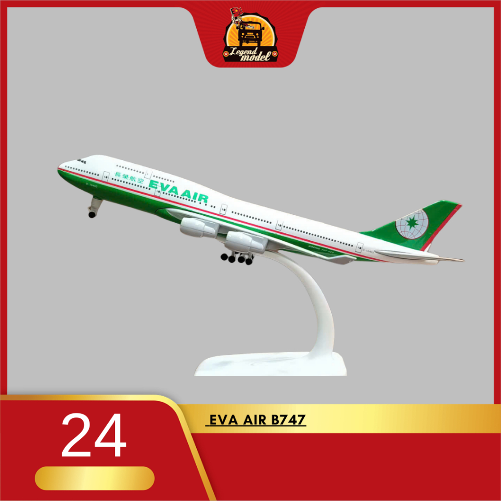 Mô hình máy bay Eva Air Boeing 747 20cm Chất liệu kim loại bền đẹp