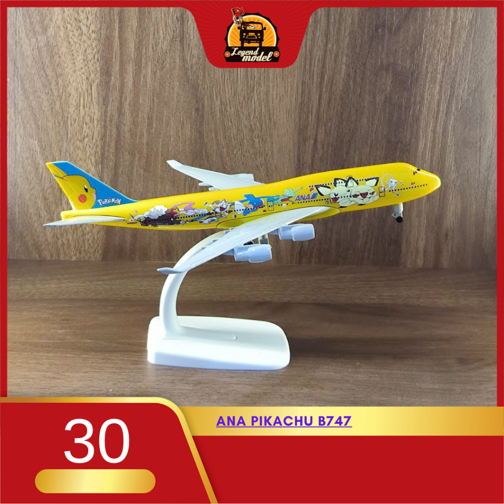 Mô hình máy bay ANA Pikachu Boeing 747 20cm