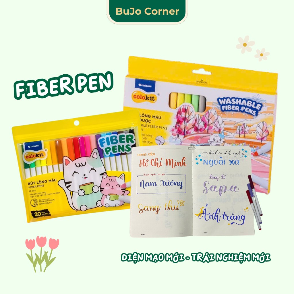 Bút lông màu Fiber Pen Thiên Long Colokit 20 màu Cơ bản/Pastel