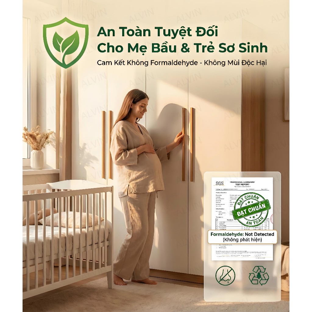 ALVIN Tủ quần áo gỗ thân thiện với môi trường chống ẩm và chống nấm mốc | BigBuy360 - bigbuy360.vn