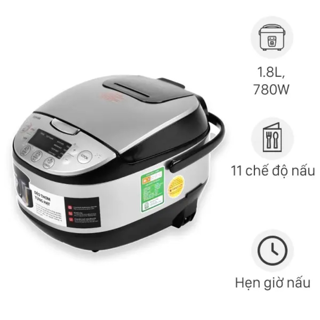 Nồi cơm điện tử Toshiba 1.8 lít RC-18DR2PV(K) ( New chính hãng Bảo Hành 12 tháng )