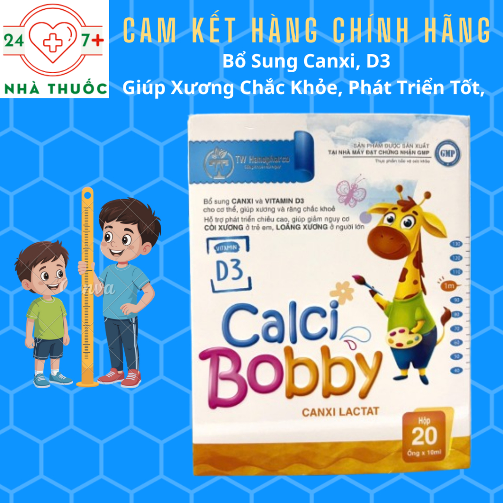 Calci Bobby - Canxi hữu cơ TW (HSD 2029, 20 ống) - Giúp Bé Phát Triển Chiều Cao, Giúp Xương, Răng Ch