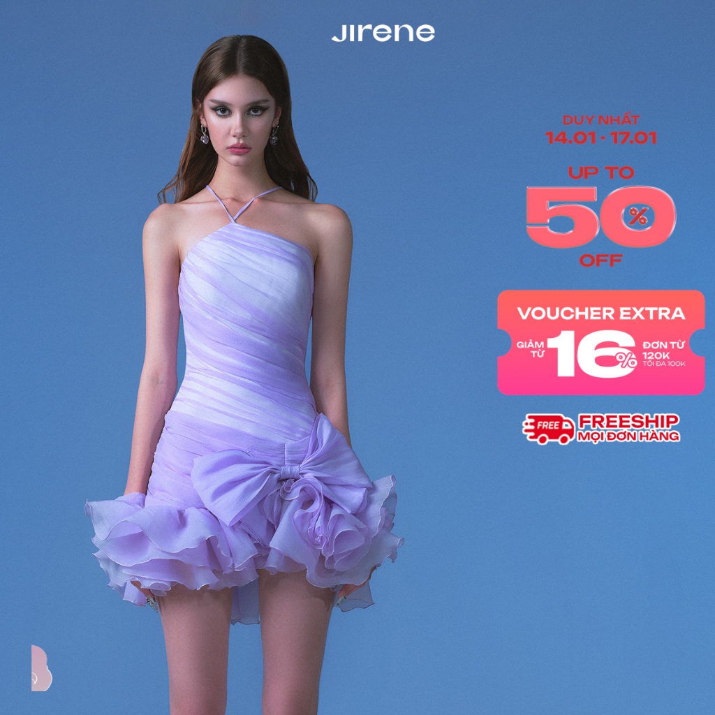 UP TO 50% + VC 120K ||JIRENE ĐẦM SAVE YOUR TEARS chân váy phồng đính nơ chéo