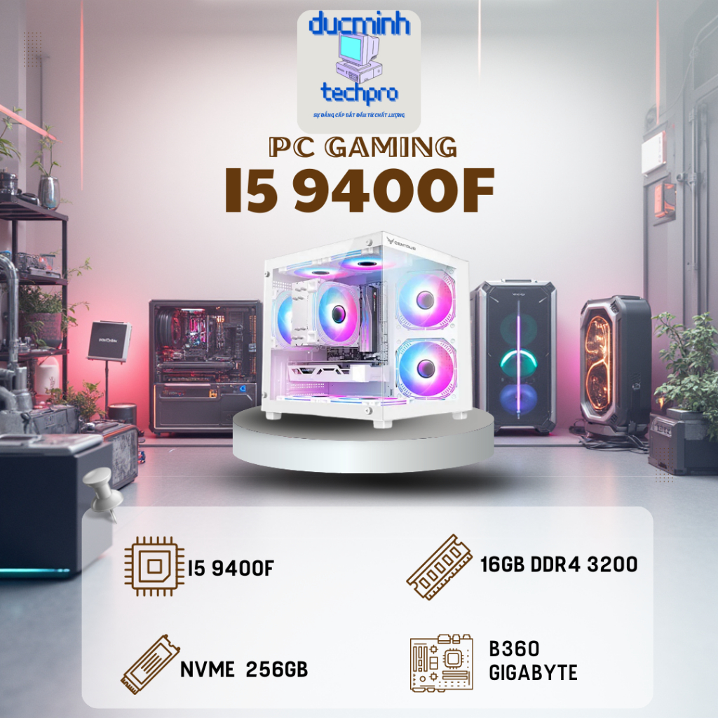 PC Gaming i5-9400F ⚡ Main B360 🧩 RAM 16GB 🚀 SSD 256GB 💾 6 Nhân Mạnh Mẽ 💪 Chiến Game Mượt LOL, Valora