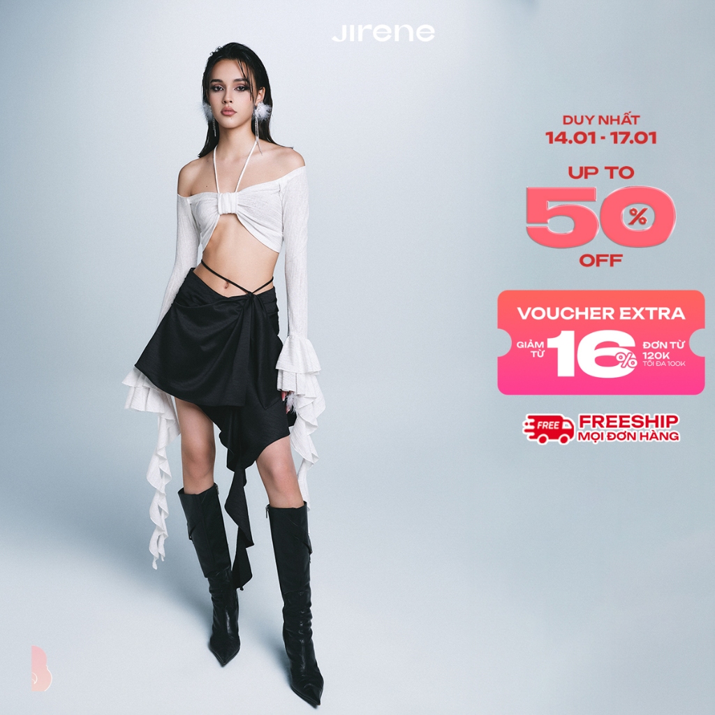 UP TO 70% + VC HOT 200K || JIRENE Chân Váy TEMPO tua rua hiện đại