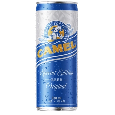 BIA CAMEL XANH DƯƠNG 4.5% 330ML (Thùng 24 Lon x 330ml)