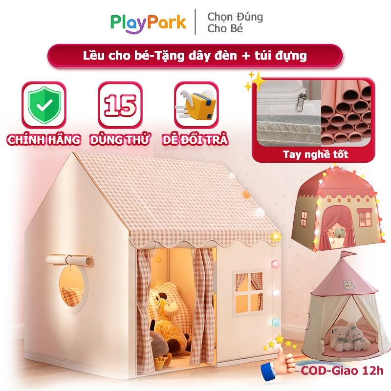 Lều cho bé，Khung kim loại chất lượng cao với đèn trang trí và bóng，Dễ dàng lắp đặt và tháo rời